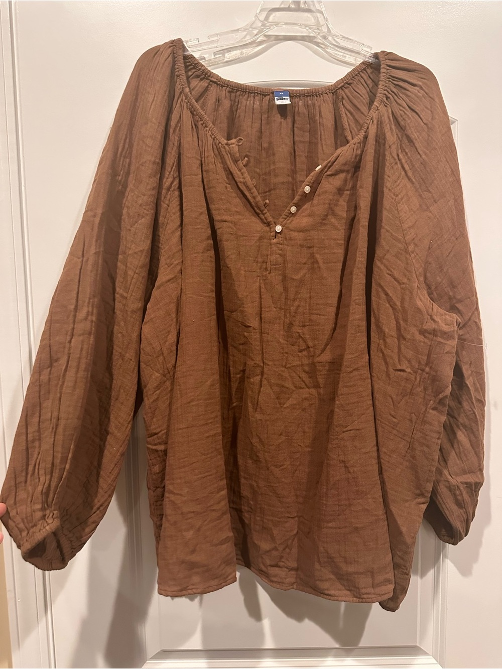 Old Navy Brown Peasant-Style Long Sleeve Blouse
